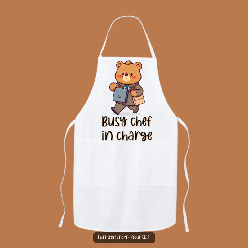 Funny Bear Business Apron: Work with Determination & Style
