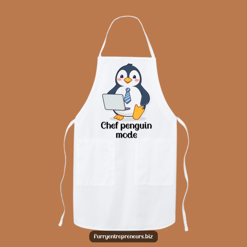 Funny Penguin Tie Apron: Cook with Confidence in This Professional Bird Design