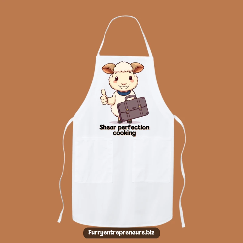 Funny Sheep Briefcase Thumbs Up Apron: Cook with Calm Confidence!