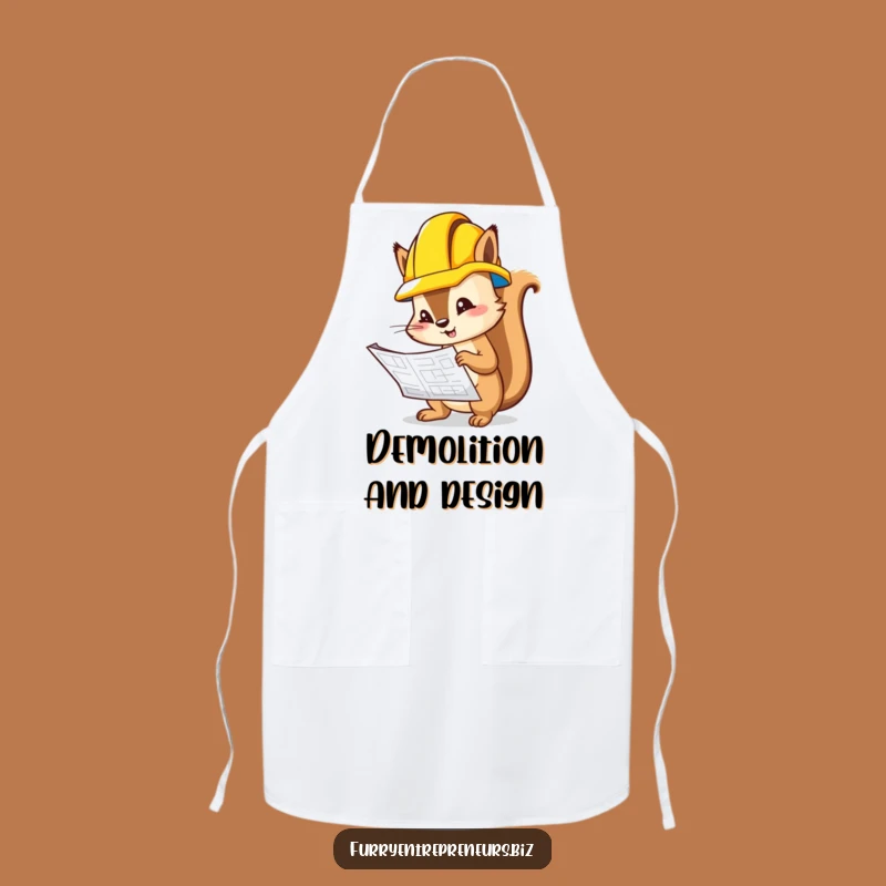 Funny Squirrel Chef Apron: Hilarious Blueprint Baker Gift for Kitchen Builders