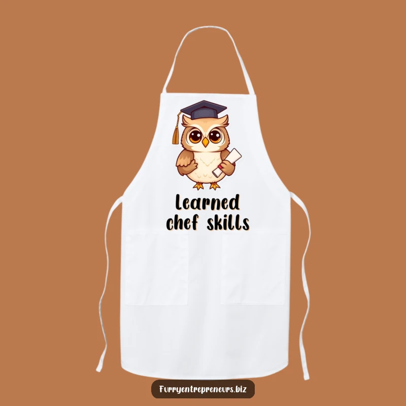 Funny Graduation Owl Apron: Wise Chef/Baker's Companion, Perfect Funny Gift!