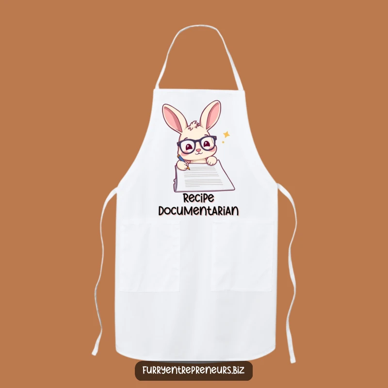 Funny Rabbit Glasses Document Apron: Sign Off on Dinner!