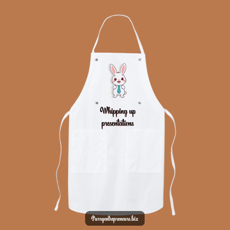 Funny Rabbit Host Apron: Tiny Tie Rabbit For Presentations, Cute Funny Gift!