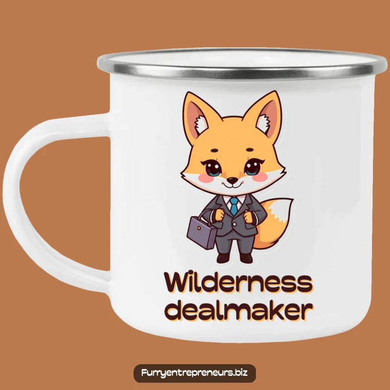 Adventure-Ready Funny Business Fox Camping Mug: Deals on the Go, Perfect Funny Gift