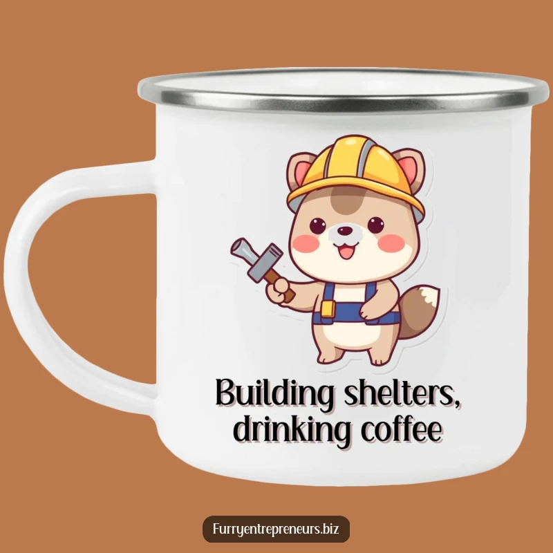 Funny Construction Animal Camping Mug: Outdoor Builds, A Sturdy Funny Gift