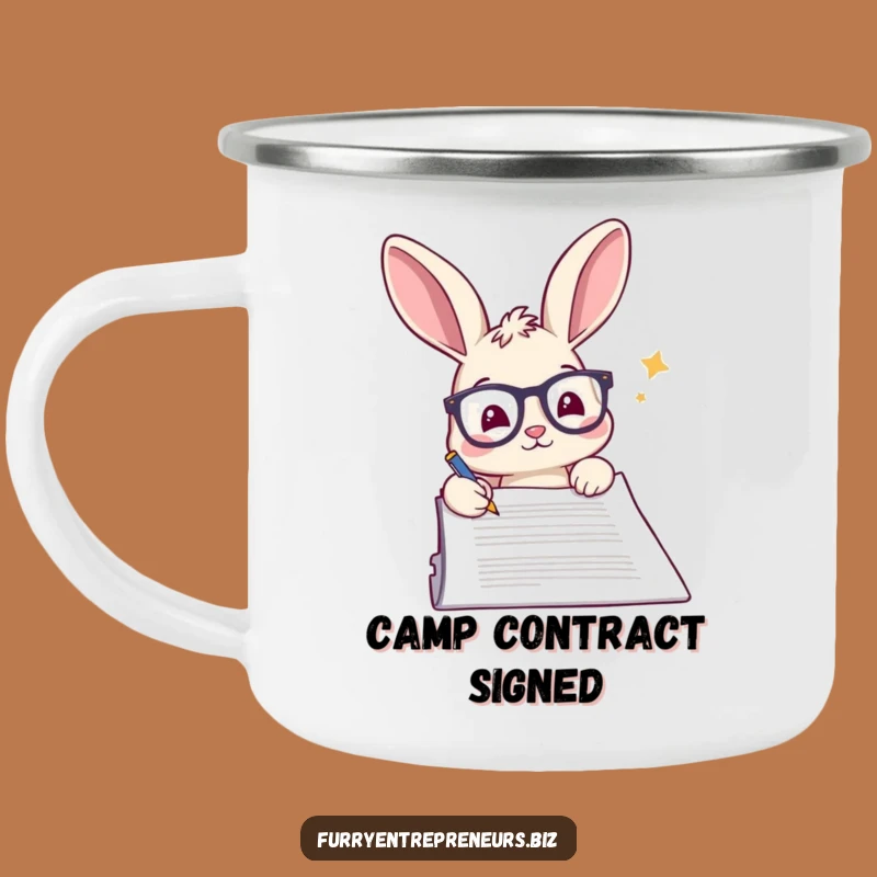 Funny Rabbit Glasses Document Camping Mug: Official Hydration!
