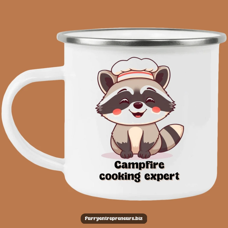 Funny Chef Raccoon Camping Mug: Culinary Adventures with Hilarious Charm