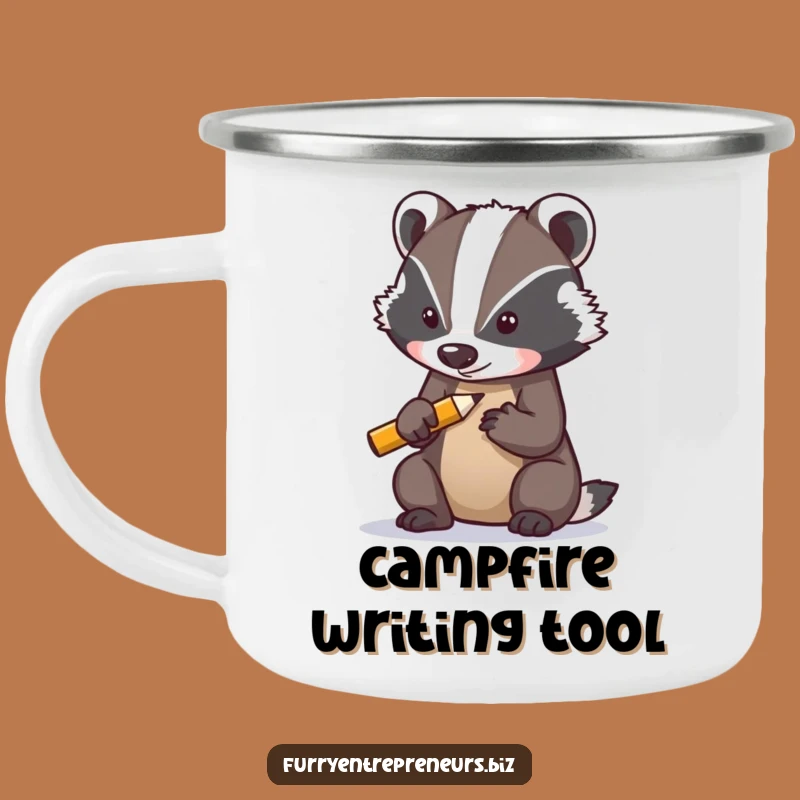 Funny Camping Mug: Badger Sharpens Pencil - Outdoor Focus Gift!
