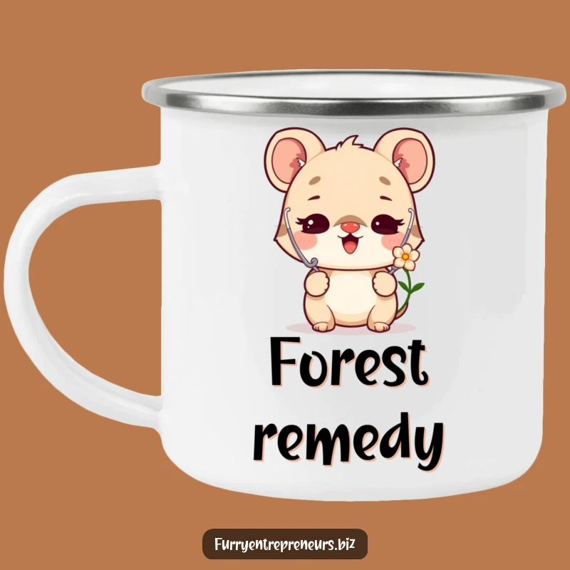 Funny Animal Doctor Camping Mug: Delighted Flower Listener Outdoor Gift