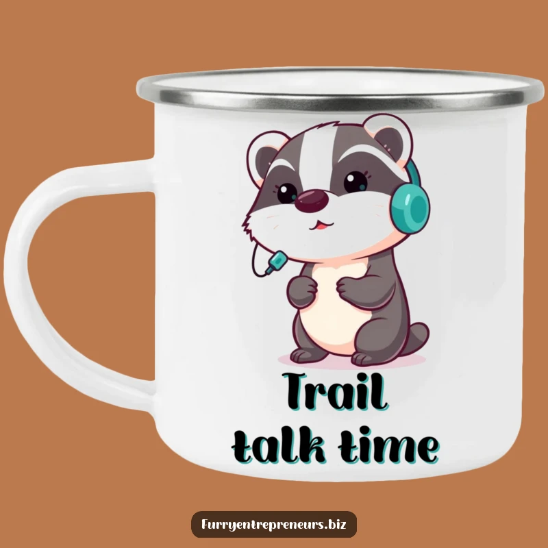 Funny Badger Presentation Camping Mug: Enjoy Outdoors with Focused Critter Style