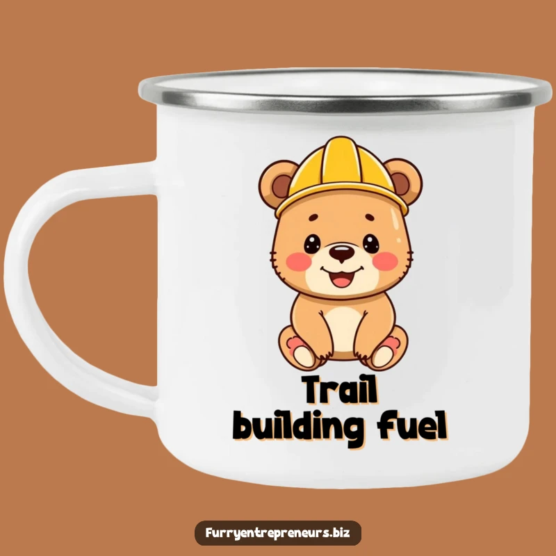 Funny Bear Cub Construction Camping Mug - Happy Outdoors Builder