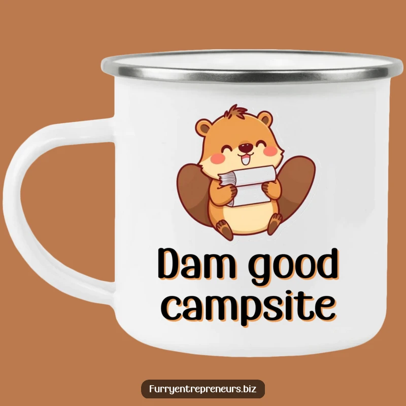 Funny Beaver Paper Stack Camping Mug - Adventure Ready Office Humor