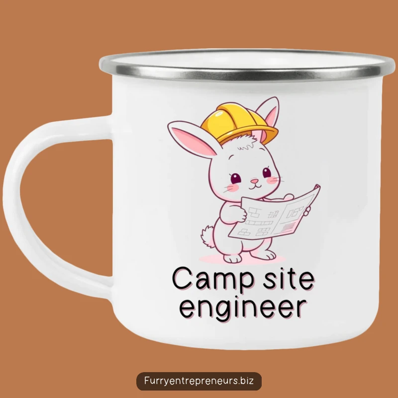 Funny Bunny Builder Camping Mug: Construction Inspector Outdoor Gift