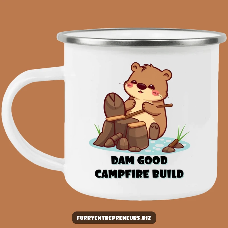 Funny Camping Mug: Beaver Builds Tiny Dam - Outdoor Construction Gift!