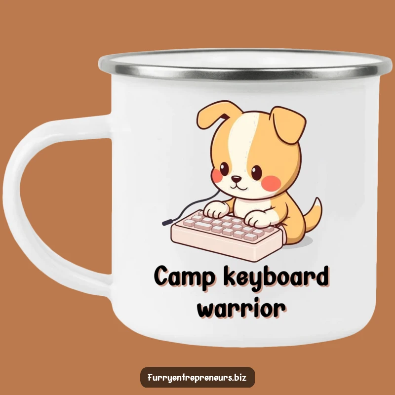 Funny Dog Trail Mug: Adorable Dog Mini Keyboard For Adventures, Whimsical Funny Gift!