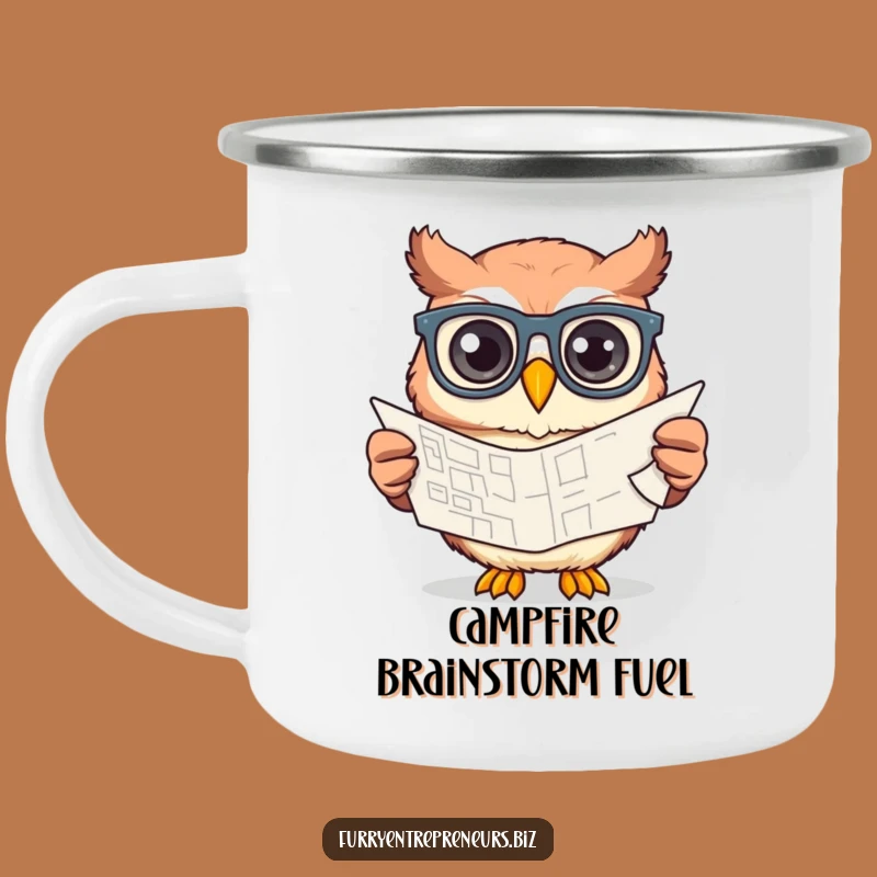 Funny Owl Glasses Camping Mug - Creative Explorer Sipping Brew
