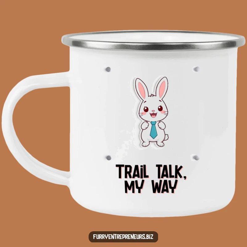 Funny Rabbit Trail Mug: Tiny Tie Rabbit For Adventures, Whimsical Funny Gift!