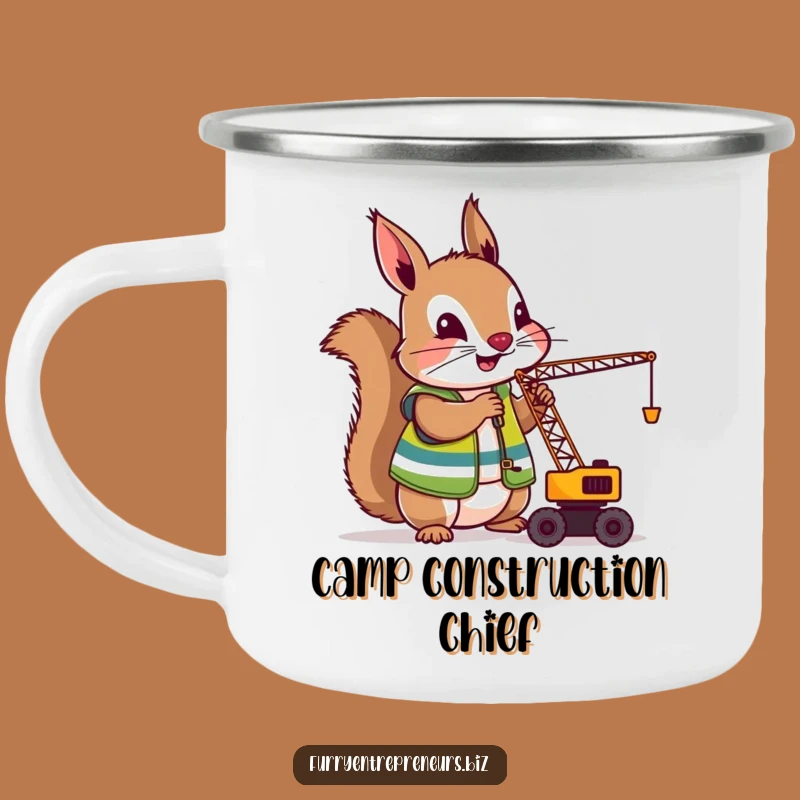 Funny Squirrel Crane Operator Camping Mug: Fuel Your Adventures With This Nutty Worker, Take Anywhere Funny Gift!