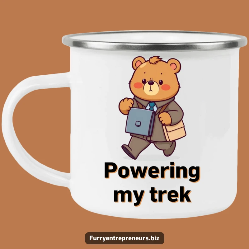 Funny Bear Business Camping Mug: Determined Walker's Adventure Cup