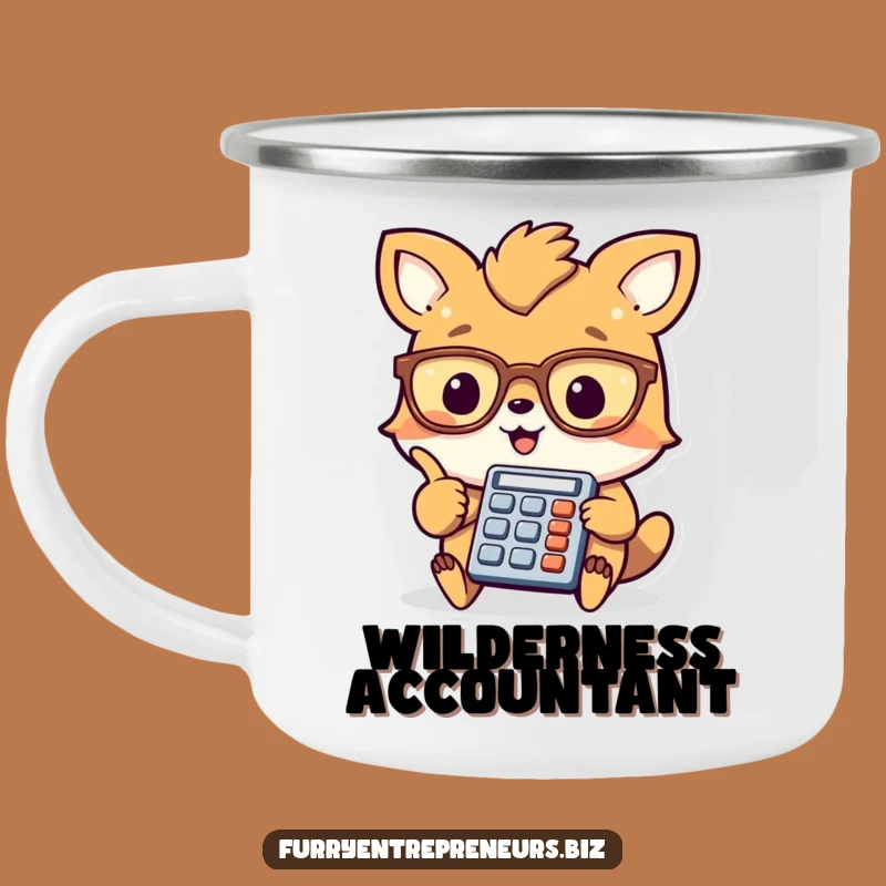 Funny Animal Accountant Camping Mug: Durable, cheerful mug for math lovers, funny gift.