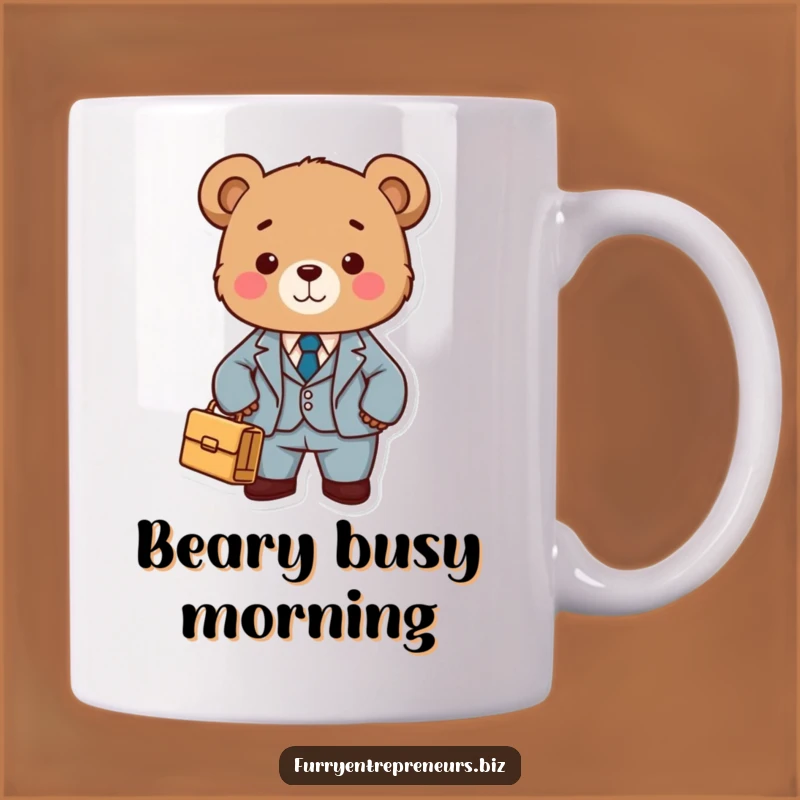 Funny Bear in Suit Mug - Dapper Business Bear Gift
