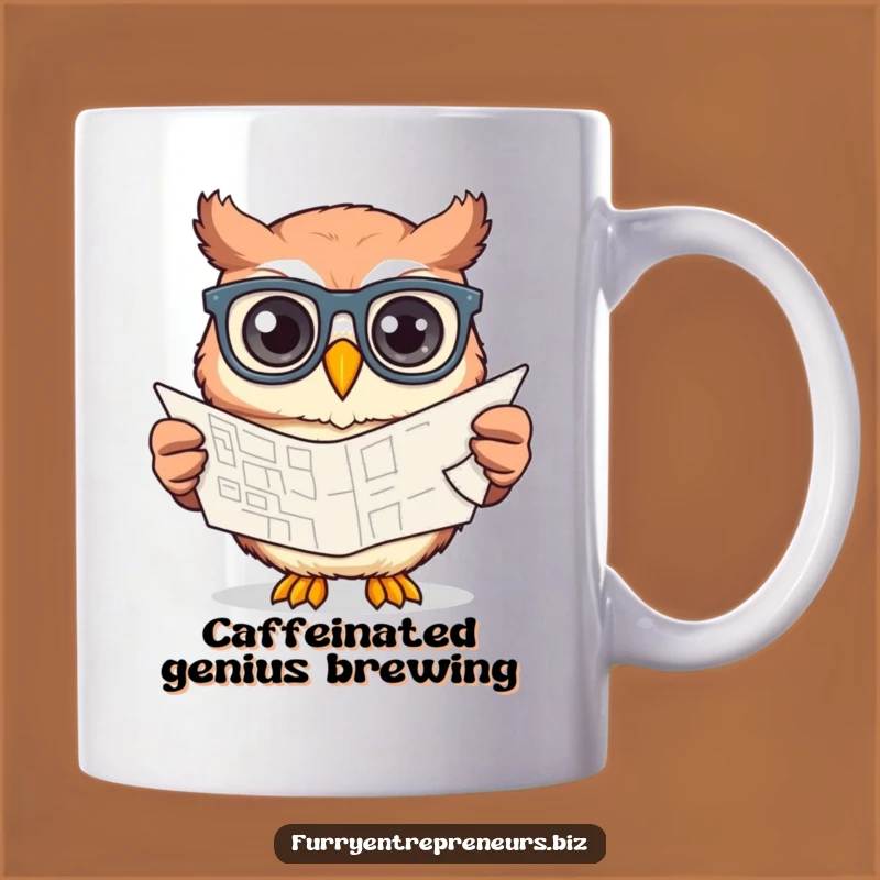 Funny Owl Glasses Mug - Creative Blueprint Design Gift for Architects