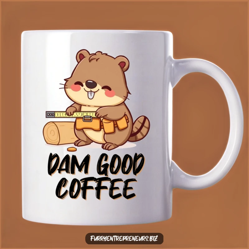 Funny Beaver Carpenter Mug: Dedicated Woodworker With Tool Belt, Perfect Funny Gift!