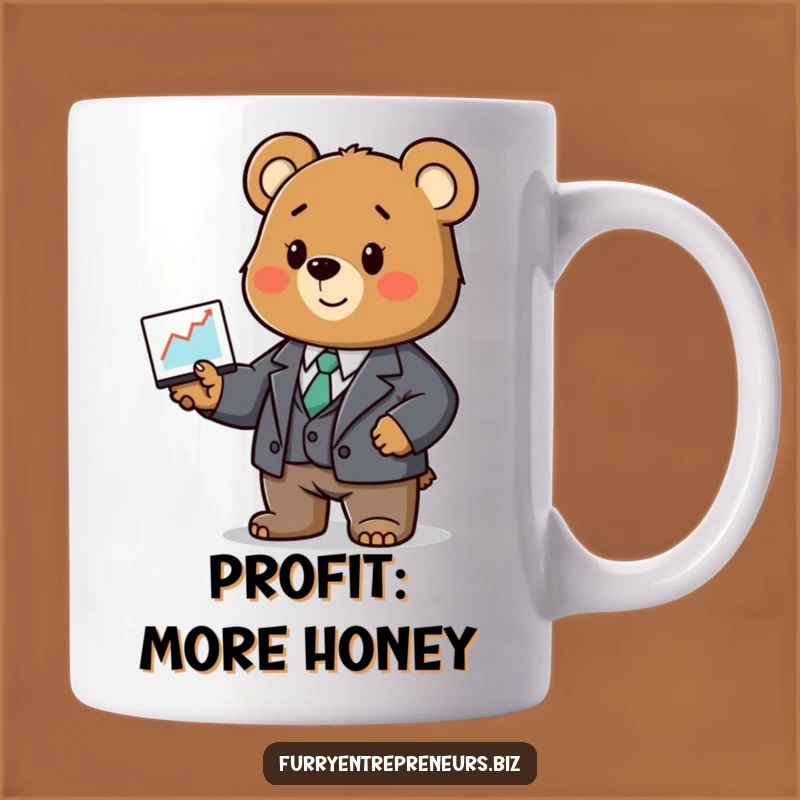 Funny Bear Business Graph Mug: Hilarious Corporate Humor Gift!