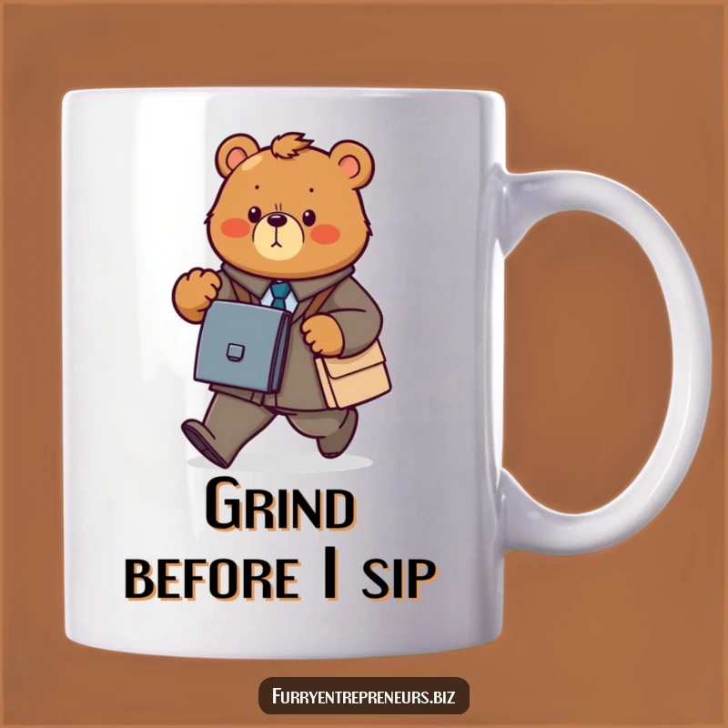Funny Bear Business Mug: Determined Walker Gift for Ambitious Mornings