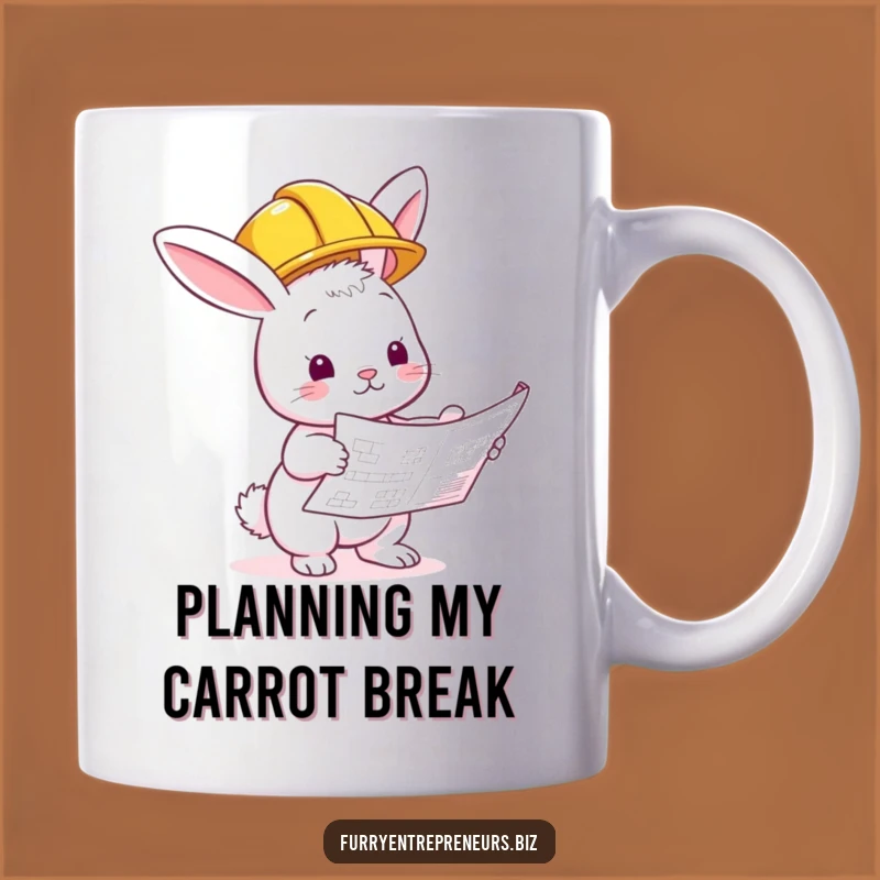 Funny Bunny Builder Mug: Construction Inspector Gift for Carrot Fans