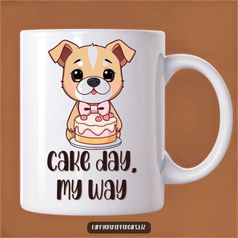 Funny Determined Dog Mug: Lopsided Cake Baker, Perfect Funny Gift for Imperfect Bakers