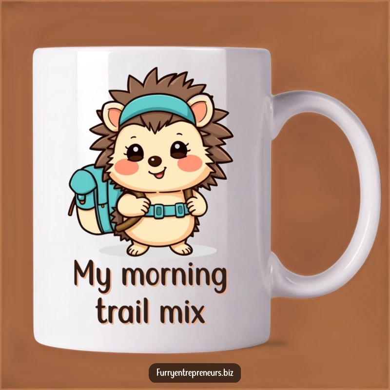 Funny Hedgehog Hiker Backpack Mug - Perfect Outdoor Adventure Gift