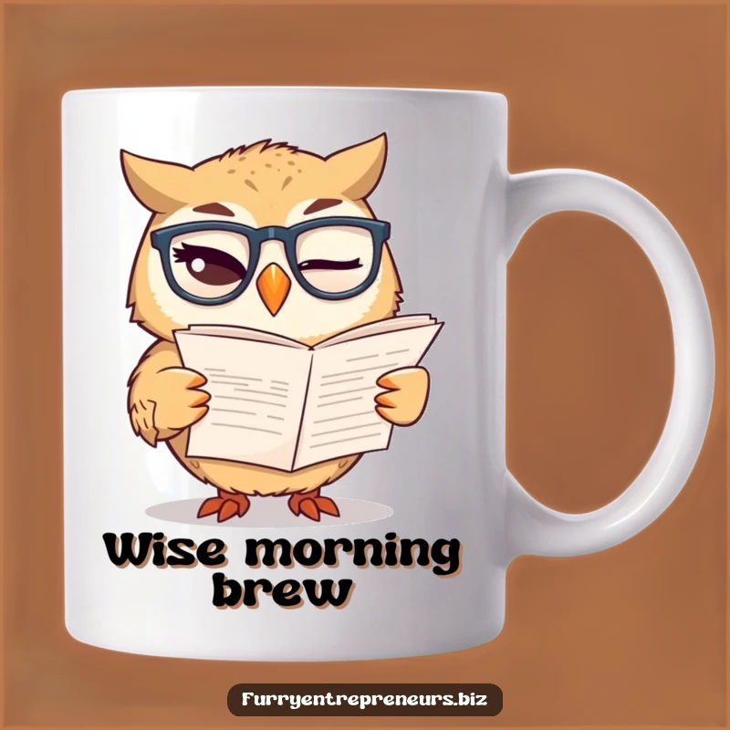 Funny Owl Accountant Mug: Winking Owl With Glasses & Report, Perfect Gift For Finance Pros!