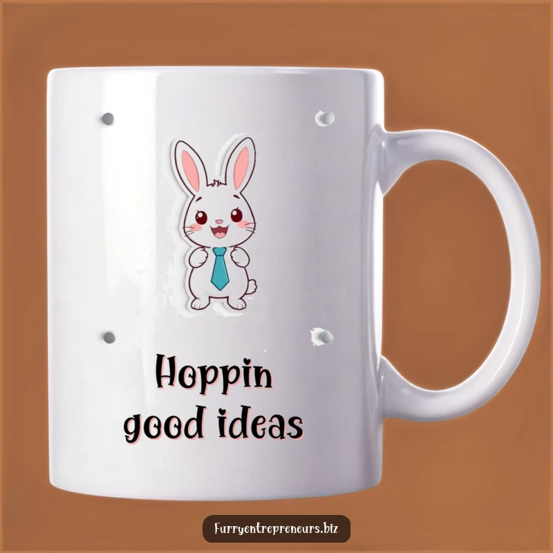 Funny Rabbit Presenter Mug: Tiny Tie Rabbit With Whiteboard, Perfect For Professionals Funny Gift!