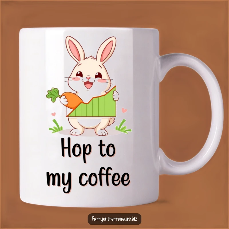 Funny Rabbit Graph Mug: Presenting Success with Carrots, Perfect Funny Gift for Analysts