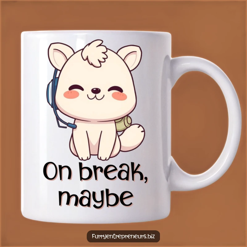 Funny Animal Customer Service Mug: Grinning headset animal, perfect funny gift.