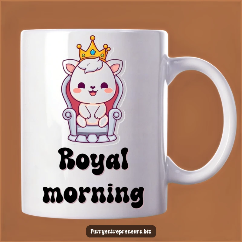 Funny King Animal Mug: Smiling Royal Character Regal Gift