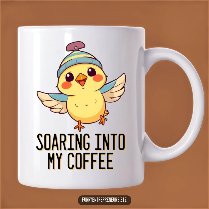 Funny Flying Bird Mug: Propeller Beanie Joyride, Perfect for a Funny Gift!