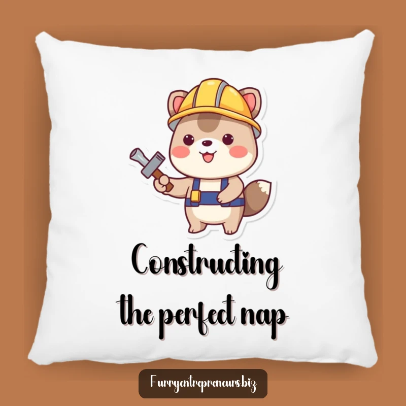 Funny Construction Animal Pillow: Cozy Builds, A Soft Funny Gift