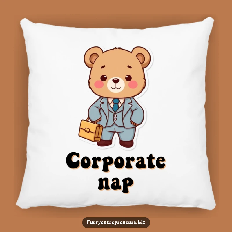 Funny Bear in Suit Pillow - Cozy Comfort for the Professional