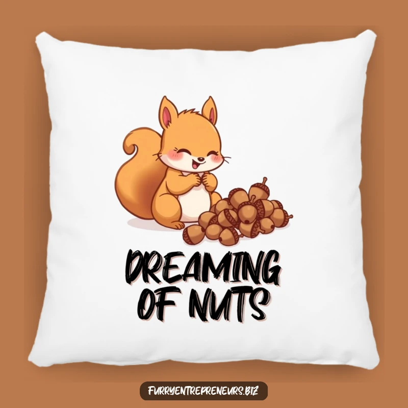 Cozy Funny Squirrel Acorn Pillow: Snuggle Up with Your Stash, Ideal Funny Gift