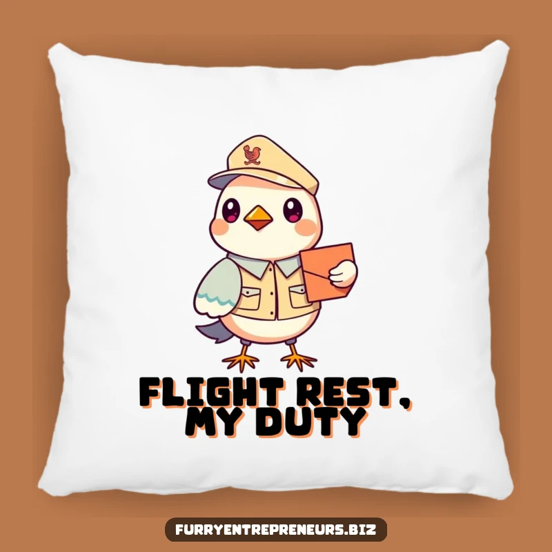 Funny Bird Mail Carrier Pillow: Cuddle Up With This Adorable Uniformed Avian, A Comfy Funny Gift!
