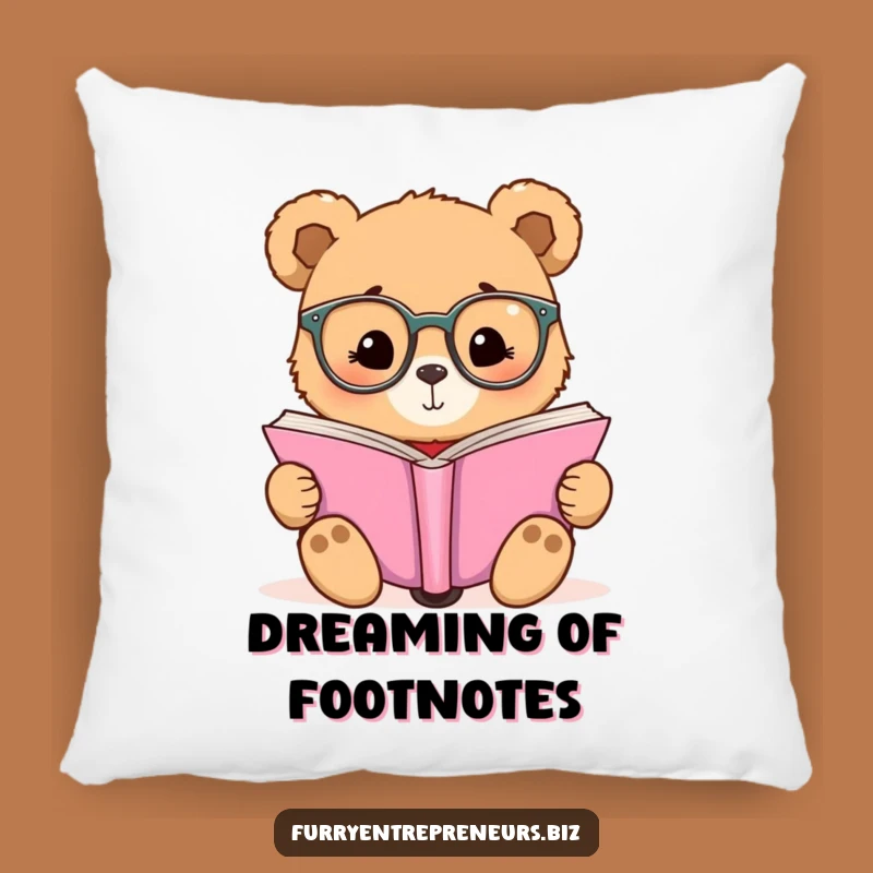 Funny Bear Reading Glasses Pillow - Comfy & Hilarious Bookish Decor