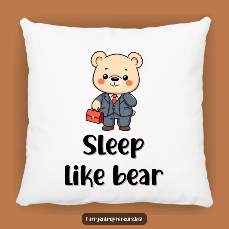 Funny Business Bear Pillow: Cozy Comfort with Hilarious Professional-Themed Charm