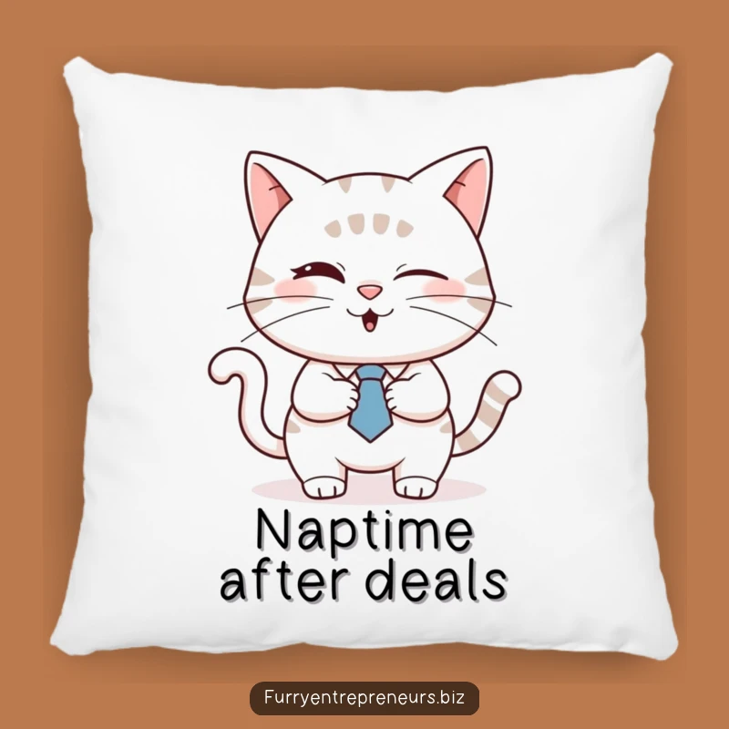 Funny Business Cat Pillow: Cozy Dapper Feline Comfort, Perfect Gift!