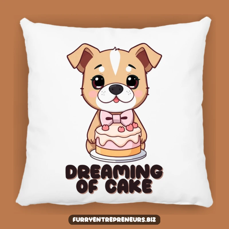 Funny Determined Dog Pillow: Soft Lopsided Cake Cushion, Cute Funny Gift for Comfort