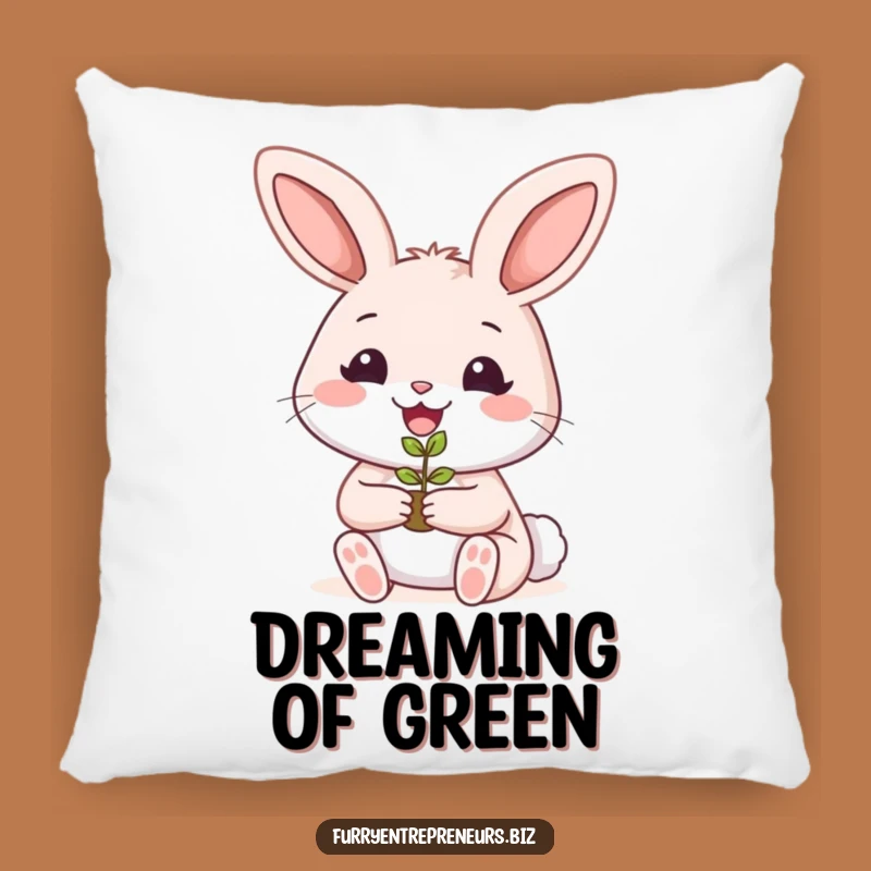 Funny Rabbit Gardener Pillow: Cozy Nature Comfort for Your Home