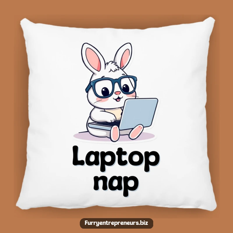 Funny Rabbit with Glasses Pillow - Cozy Comfort for Creators