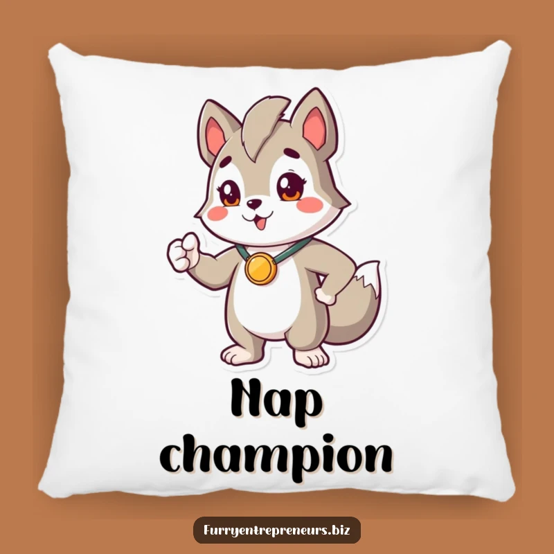 Funny Hero Animal Pillow: Cozy Proud Medal Character Comfort Gift