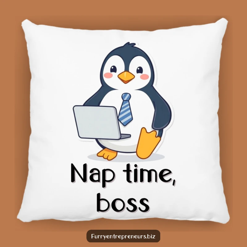 Funny Penguin Tie Pillow: Cuddle Up with This Professional Bird Comfort